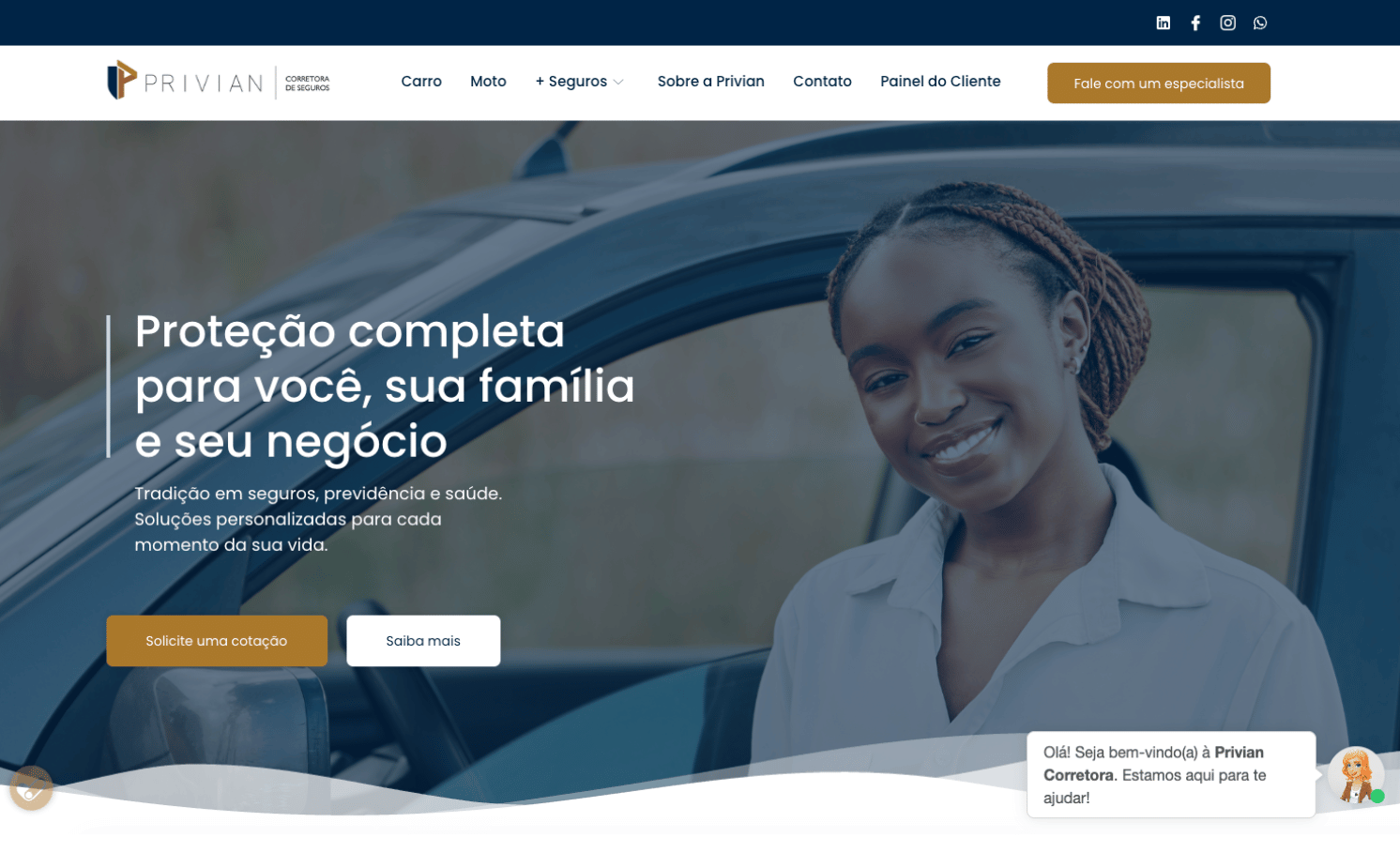 Site da Privian Corretora